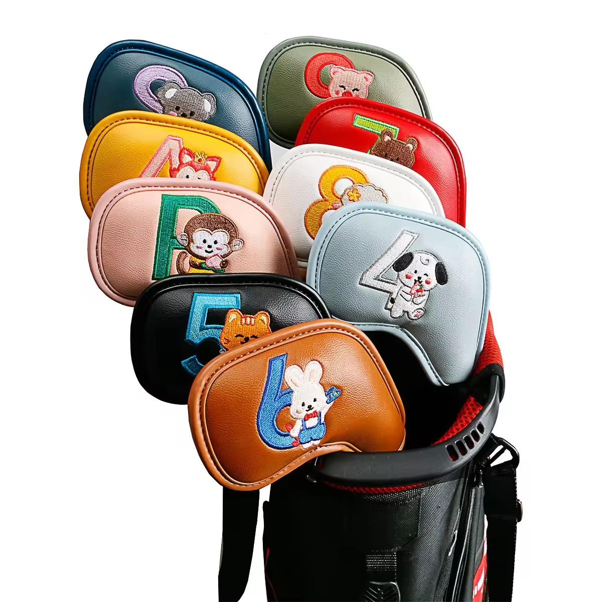 Badminton Club - 9Pcs 귀여운 만화 동물 골프 아이언