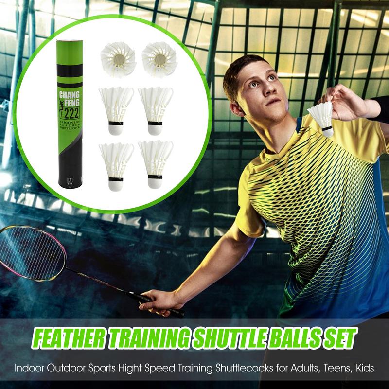 12Pc 배드민턴 셔틀콕 깃털 배드민턴 공 깃털 훈련  - Badminton Raket 리뷰 및 가격